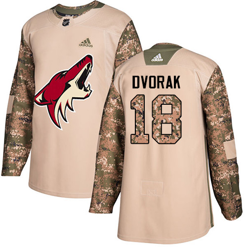 Adidas Coyotes #18 Christian Dvorak Camo Authentic Veterans Day Stitched NHL Jersey